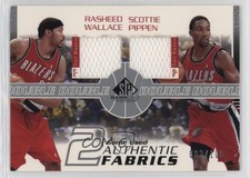 2003 SP Game Used Authentic Fabrics Dual /100 Rasheed Wallace Scottie Pippen HOF