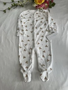 BNWT Baby Girls Ralph Lauren Babygrow Sleepsuit Bear Design Age 6 Months - Picture 1 of 4