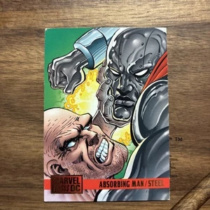1995 DC vs MARVEL: ABSORBING MAN/STEEL [EXCELENTE+ tarjeta coleccionable de cómic] versus - Imagen 1 de 2