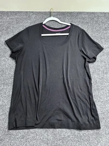 Lands End T Shirt Women’s 2X 20-22W Black Cotton Lightweight - Picture 1 of 9