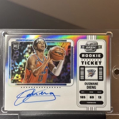 2022-23 Panini Contenders Optic Ousmane Dieng #113 Rookie Ticket Silver Prizm AU - Image 1 of 2