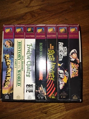 Mel Brooks 7- VHS LOT : Silent Movie,Young Frankenstein,High Anxiety & More  - Image 1 of 4