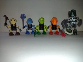 LOT  LEGO BIONICLE 8540, 8541, 8542, 8543  TURAGA + 8611 Matoran Orkahm W/disk