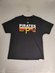 Camisa Piratas de Pittsburgh Adulto XL Negra Manga Corta Bradenton Florida Majestuosa - Imagen 1 de 10