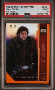 2023 Topps Finest Star Wars Han Solo Orange /25 #FN91 PSA 9 - Picture 1 of 2