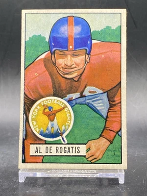 1951 Bowman #55 Al De Rogatis New York Giants VTG Football Trading Card Vinatge - Image 1 of 2