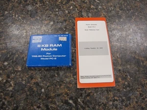 Rare Radio Shack 8KB RAM Module & Reference Card for TRS-80 PC-2 Pocket Computer - Picture 1 of 3