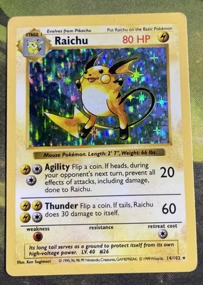 Shadowless Raichu 14/102 - Juego Base - Juego Moderado Foto 1 de 4