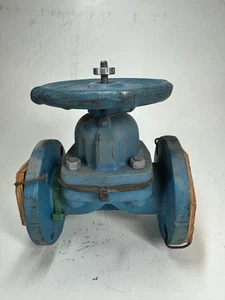 Diaphragm Valve DOW 2" 125 Flanged Saran Lined Iron Body EPDM Diaphragm - Picture 1 of 16