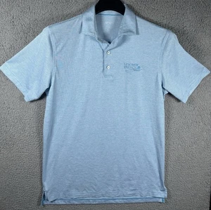 Johnnie O Poloshirt Herren mittelblau gestreift Stretch Golf Performance - Bild 1 von 7