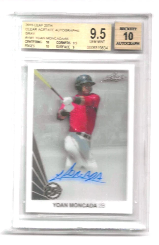 YOAN MONCADA 2015 LEAF 25th clear acetate AUTOGRAPH gray #YM1 BGS 9.5 / 10 - Image 1 of 1