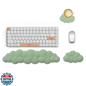 Lauspuck Cloud Keyboard Wrist Rest Mouse Pad Set, PU Leather Memory Foam Wris - Picture 1 of 5