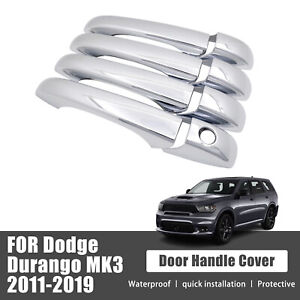 Chrome Car Door Handle Cover Trim Kit For Dodge Durango MK3 WD 2011-2019 New ABS