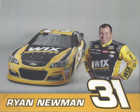 2016 RYAN NEWMAN "WIX FILTERS RCR CHEVY SS" #31 NASCAR SPRINT CUP POSTCARD Cover