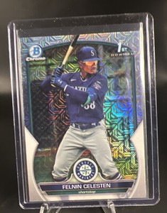 2023 1st Bowman Chrome Felnin Celesten Mega Box Mojo Refractor #BCP-156 Seattle