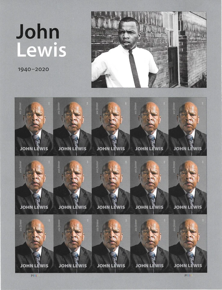 Scott #5801a IMPERFORATE (NO DIE-CUT) John Lewis Pane of 15, MNH - Image 1 of 1