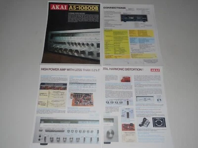 Akai AS-1080DB QUAD Receiver Brochure, 4 pg, Specs, Articles Info, Vintage Akai - Image 1 of 2