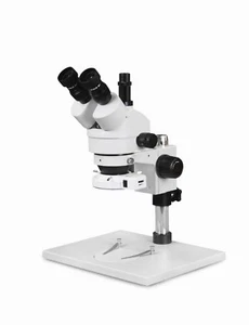 Vision 7X-45X Simul-Focal Trinocular Zoom Stereo Microscope w/ 144-LED Light - Picture 1 of 5