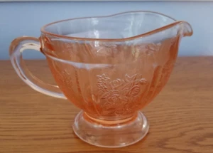 Federal Sharon Cabbage Rose Depression Glass Creamer Pink - Picture 1 of 5