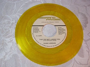 Diane Jordan Grand Prix Lable DJ Copy Rare Yellow Vinyl 45 record - Picture 1 of 2