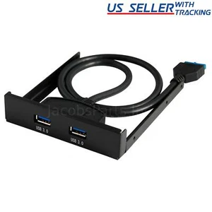 USB 3.0 Front Panel 3.5" Expansion Bay to 20-Pin MoBo Bracket Cable (2-Port) - Picture 1 of 2