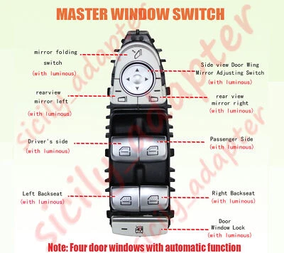 Interruptor de ventana eléctrica principal delantero izquierdo mercedes-benz c300 glc300 2229056800 Foto 1 de 4