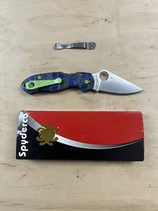 Spyderco Para 3 - MetonBoss Flamed Riveted Airplane Ti - S110V with Custom Clip - Picture 1 of 6