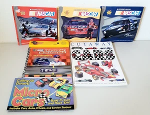 6 Piece Kids Racing With Nascar, Track Sounds, Cutaway Cars & Micro Cars Books - Picture 1 of 11