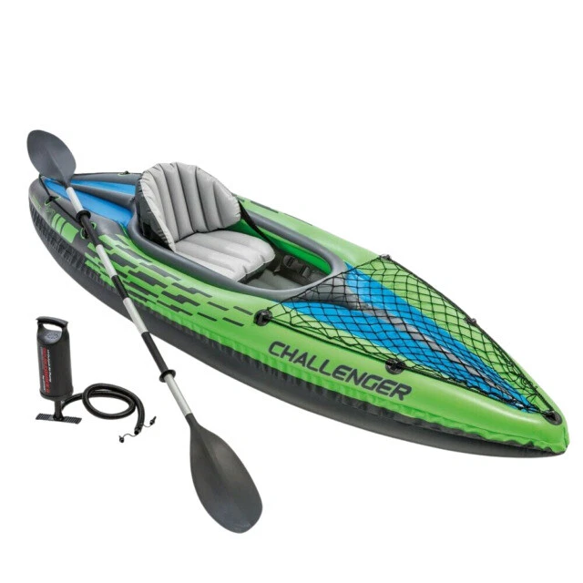 Intex Set Kayak Challenger K1 avec Rame et Gonfleur