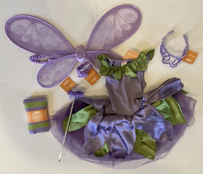 NWT Gymboree Size 3-4 Purple Fairy Costume Wings Tights Tiara & Wand 3T-4T - Image 1 of 2
