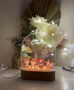 Personalised Woodland Animal Nursery Room Decor Lamp Birthday Gift Table lamp - Picture 1 of 6