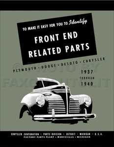 Plymouth Front End Body Parts Book 1940 1939 1938 1937 Grille Hood Lights Etc. - Picture 1 of 2