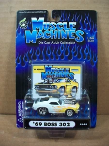 Máquinas Musculares ~ '69 Boss 302 ~ 02-98 ~ Blanco con Llamas - Imagen 1 de 7