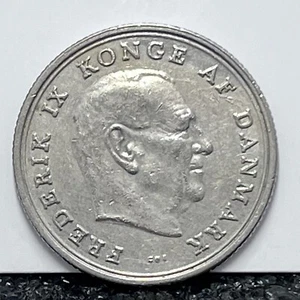 1965 Denmark ***1 Krone*** KM# 851.1~Portrait of King Frederik IX~L@@K - Picture 1 of 2