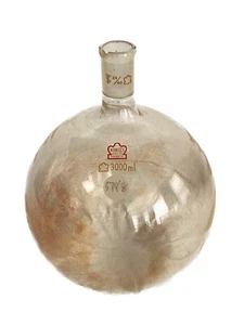 KONTES Glass 3000mL 24/40 Single Neck Round Bottom Boiling Flask 25285-3000 B - Picture 1 of 6