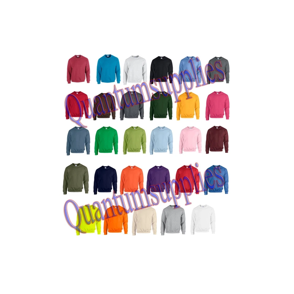 Gildan Mélange Lourd Adulte Uni Ras Du Cou Sweat - Pull Homme S M L XL XXL - Photo 1/1