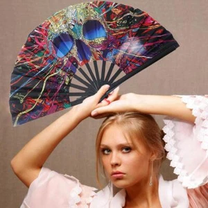 33cm Reflective Folding Fan Reflective Kung Fu Fan Stage Performance H3M2 G I8H4 - Picture 1 of 14