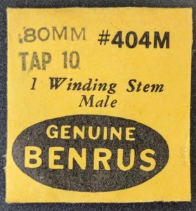 NOS Genuine Benrus FE - .80mm TAP 10 - MALE WINDING STEM - Part# 404M - Picture 1 of 2
