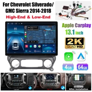 13.1'' 4+64GB Android 14 Stereo Radio For Chevy Silverado Sierra 2014-18 Carplay - Picture 1 of 20