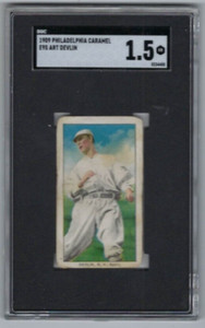 1909 E95 Philadelphia Caramel baseball card Art Devlin New York Giants SGC 1.5