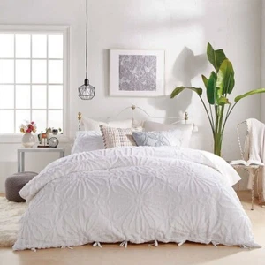 Peri Home Chenille Medaillon Bettbezug, weiß - Super Kingsize. - Bild 1 von 4