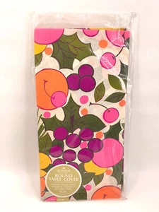 Vtg Hallmark Round Paper Tablecloth Fruit Melody 60" MCM Plan A Party Line - Picture 1 of 2