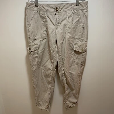 Tommy Hilfiger Niños Pantalones Carga Talla 4 Caqui Tostado Puños Parte Inferior Botones Metal Foto 1 de 4