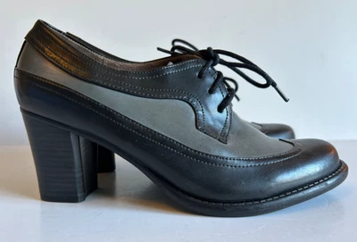 Tacones con cordones Natural Soul Socrates negros/grises punta de ala imitación cuero talla 9,5 Foto 1 de 4