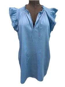 Anthropologie Stark X Dreamy Dress S Ruffle Babydoll Shirtdress Sundress Brunch - Picture 1 of 12
