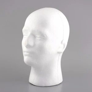 MALE FOAM MANNEQUIN MANIKIN head 11" wig display hat glasses 1pc - Picture 1 of 2