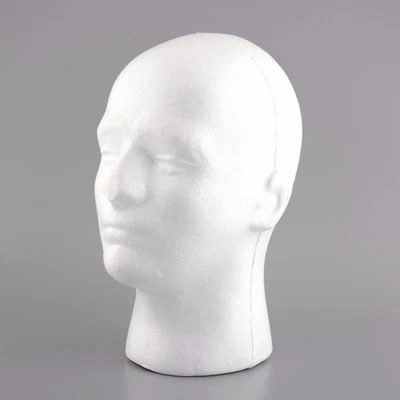 MALE FOAM MANNEQUIN MANIKIN head 11" wig display hat glasses 1pc Used. - Image 1 of 2