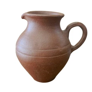 Vtg Ten Thousand Villages Terracotta Pitcher 8.5" Handmade Fair Trade Pottery - Picture 1 of 8