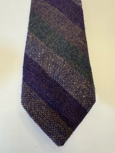 Nenagh Ireland Blarney Woolen Mills Tie J. Hanley & Co 100% Wool Purple Tweed - Picture 1 of 5