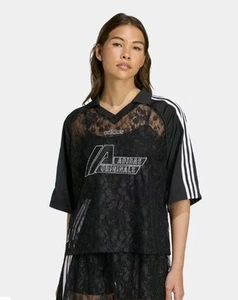 Adidas Originals Black Lace Festival Jersey Top XS NWT 100% Authentic - Picture 1 of 6